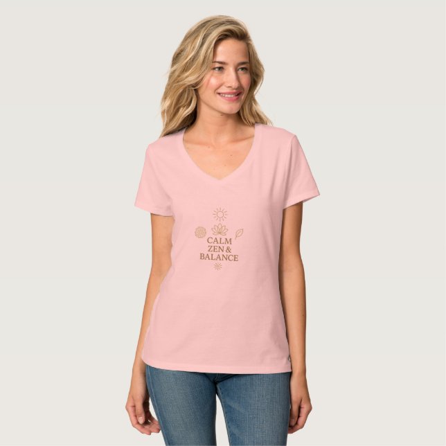 Calm Zen & Balance – Minimalist Spiritual Design T-Shirt (Vorderseite Vollansicht)