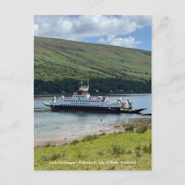 Calmac Ferry in Rubodach, Insel Bute, Schottland Postkarte (Vorderseite)