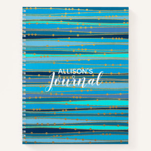 Calming Blue Zen   Personalisierte Spirale Notizbuch
