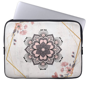 Calming Harmony - Rosa und Grau Kunst Laptopschutzhülle