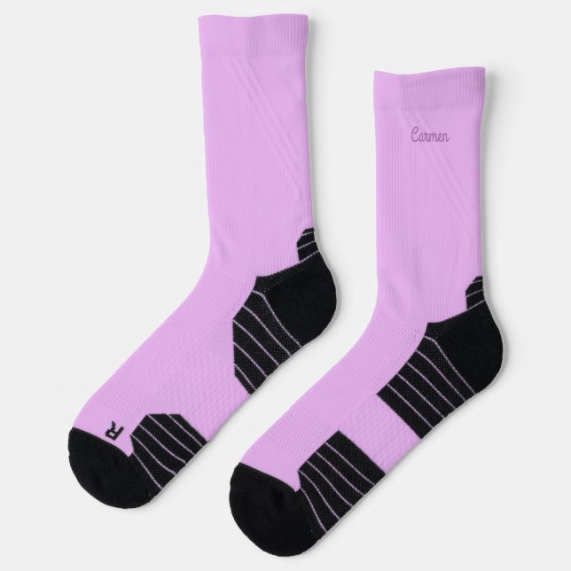 Calming Lavender Solid Color Name Athletic Socken (Links)