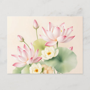 Calming Lotus Blume im Wasser Postkarte