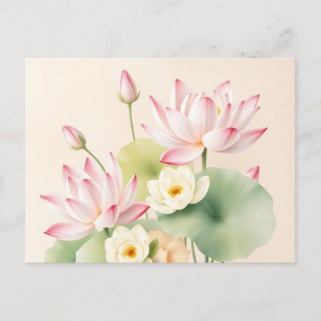 Calming Lotus Blume im Wasser Postkarte (Vorderseite)