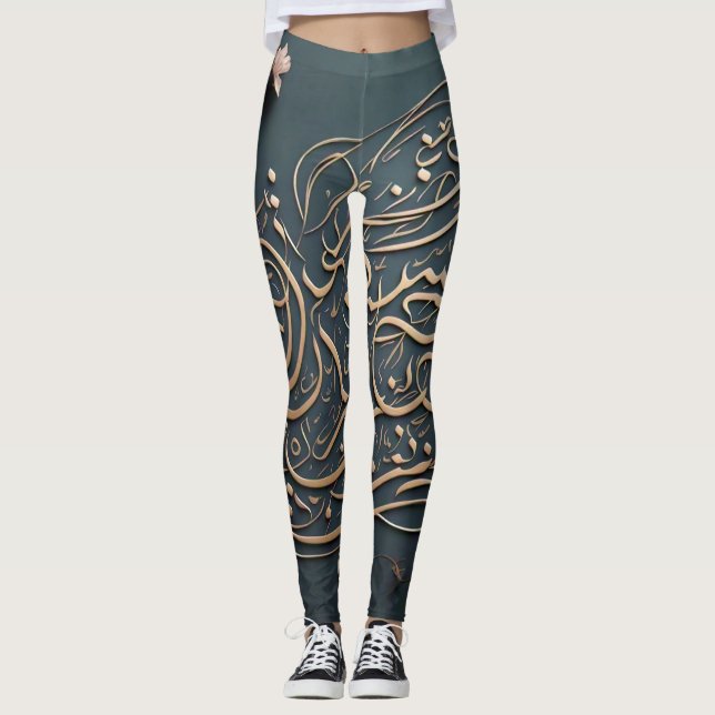 Calming Typografie Anspruchsvolles Lagging Design Leggings (Vorderseite)