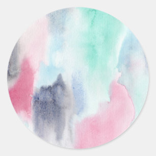 Calming Wasserfarbe Runder Aufkleber