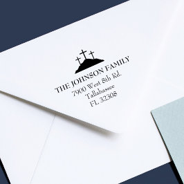 Calvary Simple Religious Family Return Addres Gummistempel