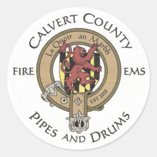 Calvert County Rohr-und Trommel-Logo-Aufkleber Runder Aufkleber