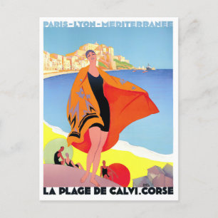 Calvi Frankreich Vintage-Reise Postkarte