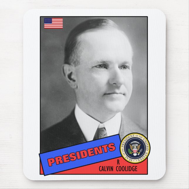 Calvin Coolidge Baseball Card Mousepad (Vorne)