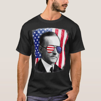 Calvin Coolidge Us Flag Tshirt 4th of