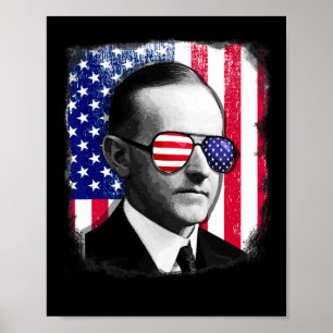 Calvin Coolidge US-Flagge 4. Juli Poster