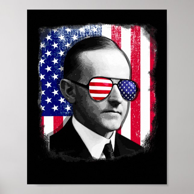 Calvin Coolidge US-Flagge 4. Juli  Poster (Vorne)