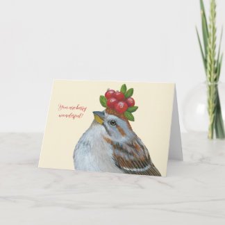 Calvin the American tree sparrow card Karte