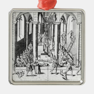 Calvinisten, die Statuen zerstören Ornament Aus Metall