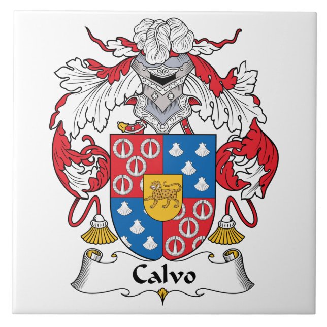 Calvo Familienwappen Fliese (Vorderseite)