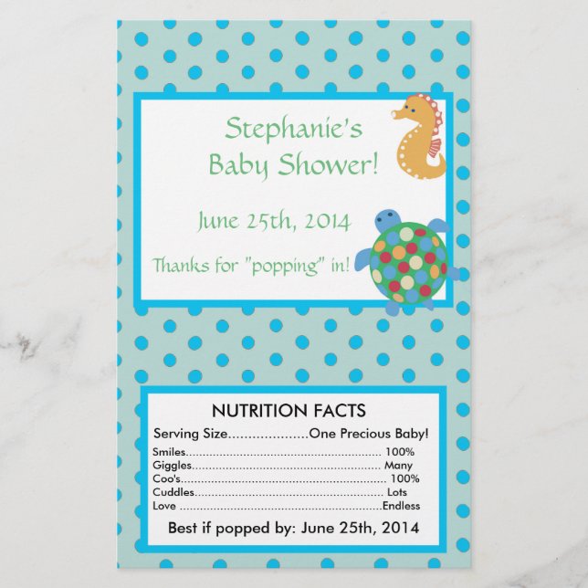 Calypso Sea Creatures Microwave Popcorn Wrapper (Vorderseite)