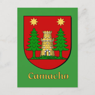 Camacho Family Heraldic Shield Postkarte