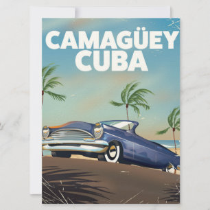 Camagüey Kuba Vintage Reiseplakat Einladung