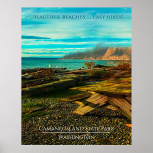 Camano Island Staat Park Editable Text and Foto Poster