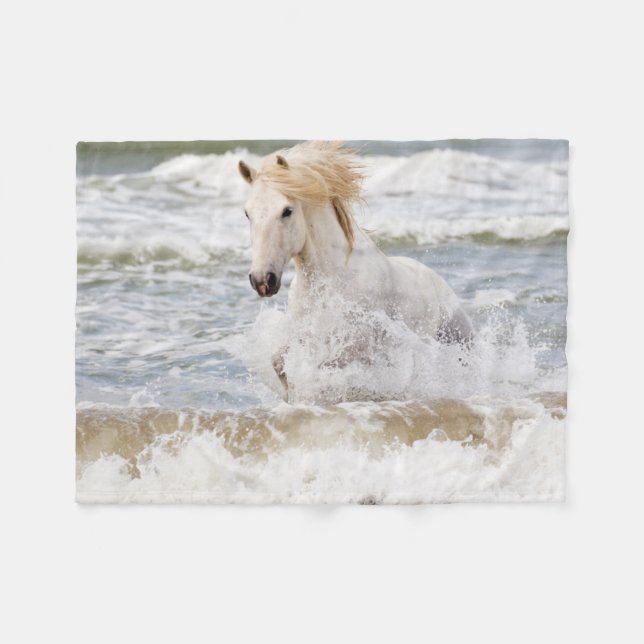 Camargue Horn im Surf Fleecedecke (Vorderseite (Horizontal))