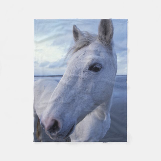Camargue-Pferd Fleecedecke (Vorderseite)