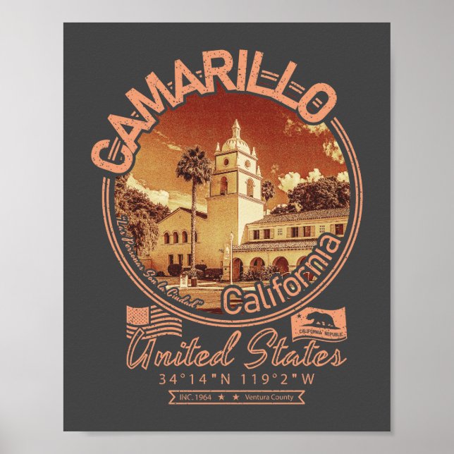CAMARILLO KALIFORNIEN - STADT CAMARILLO CA POSTER (Vorne)