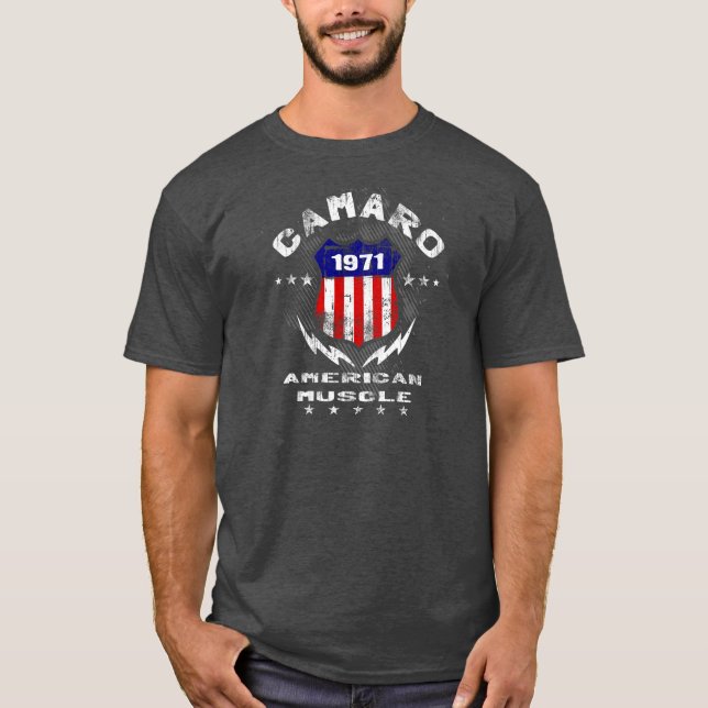 Camaro amerikanischer Muskel 1971 v3 T-Shirt (Vorderseite)