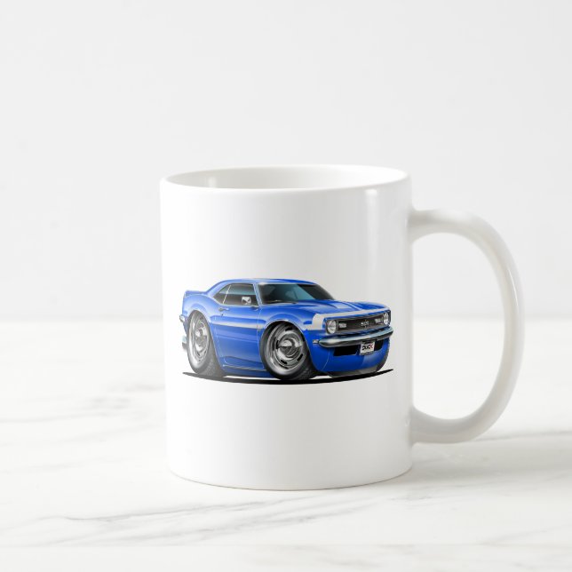 Camaro Blau-Weißes Auto 1968 Tasse (Rechts)