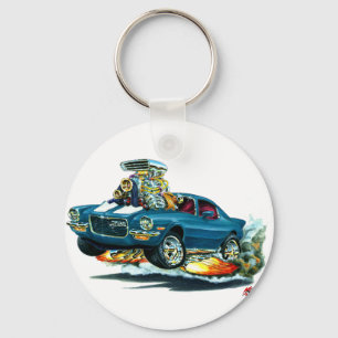 Camaro Blau-Weißes Auto 1970-72 Schlüsselanhänger