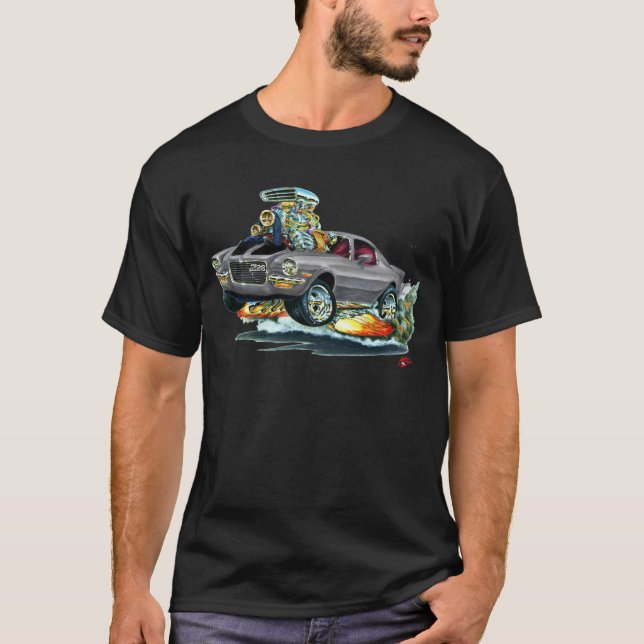Camaro Grau-Schwarzes Auto 1970-72 T-Shirt (Vorderseite)