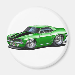 Camaro Grün-Schwarzes Auto 1969 Magnet