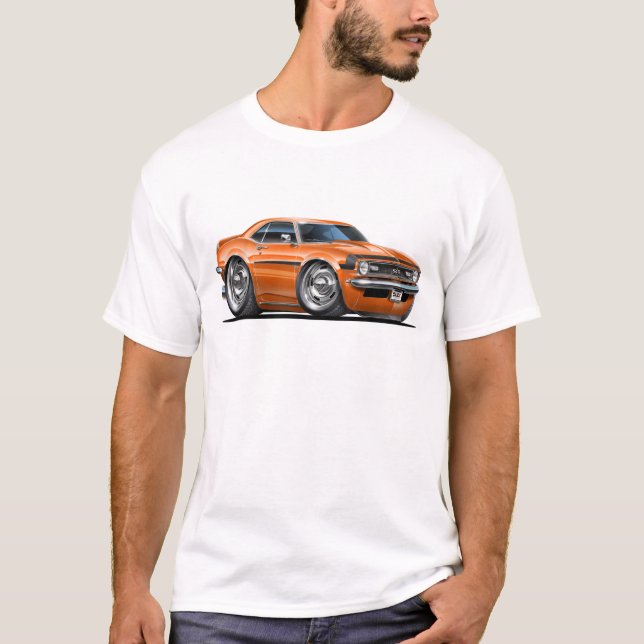 Camaro Orange-Schwarzes Auto 1968 T-Shirt (Vorderseite)