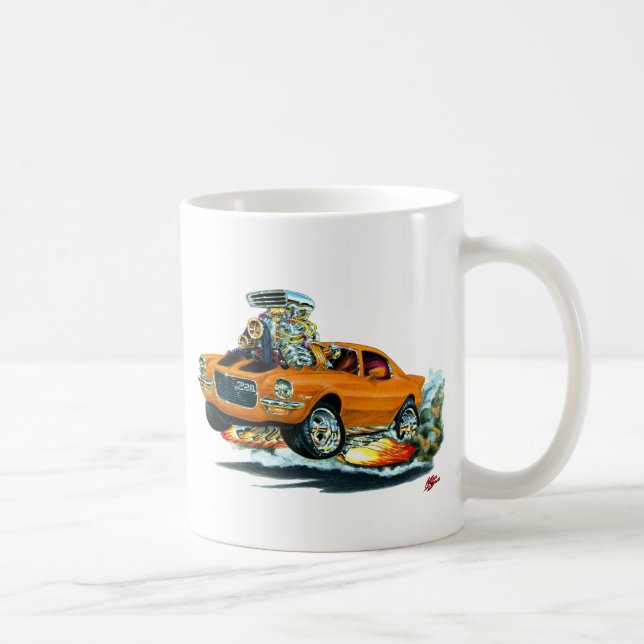 Camaro Orange-Schwarzes Auto 1970-72 Kaffeetasse (Rechts)