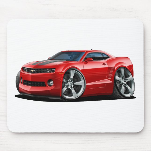 Camaro Rot-Graues Auto 2010-12 Mousepad (Vorne)