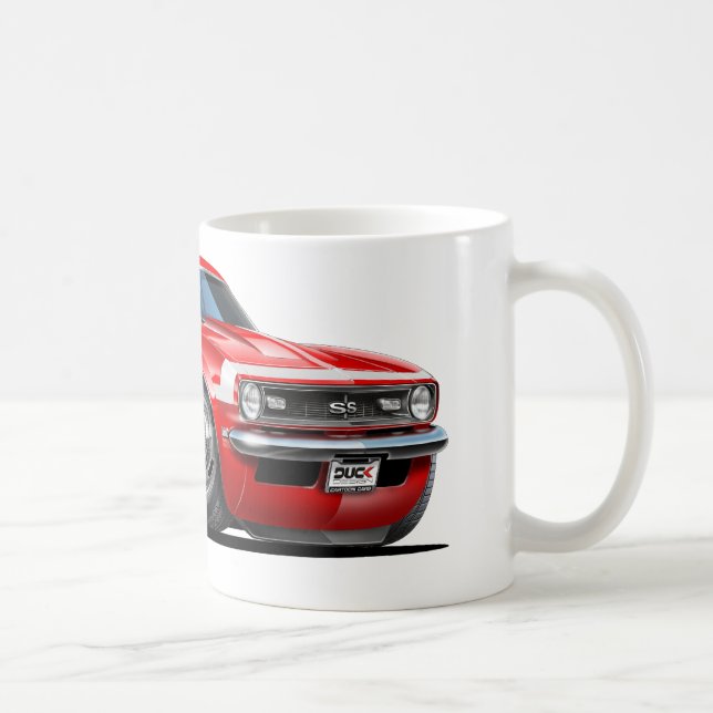 Camaro Rot-Weißes Auto 1968 Kaffeetasse (Rechts)