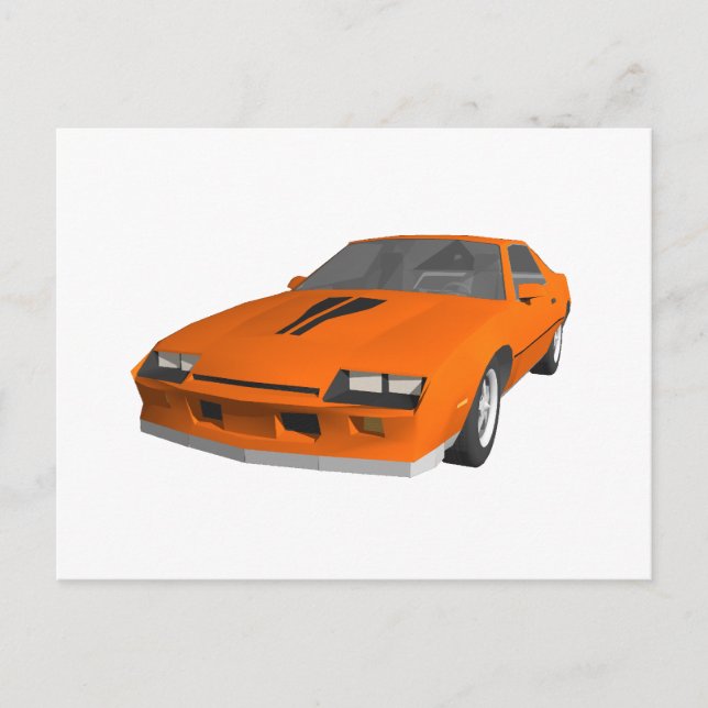Camaro Sportwagen der 80er Jahre: 3D-Modell: Postkarte (Vorderseite)