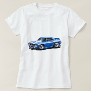 Camaro SS Blau-Weißes Auto 1969 T-Shirt