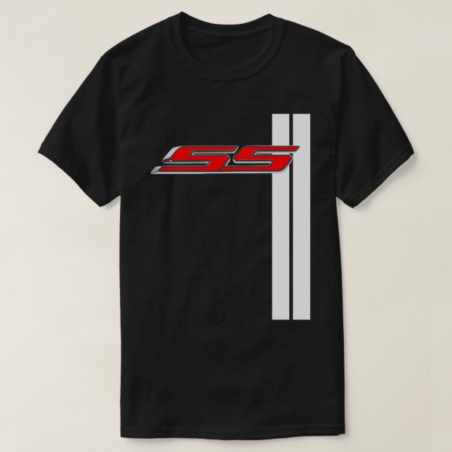 Camaro SS Klassischer Red Super Sport Rennstreifen T-Shirt (Design vorne)
