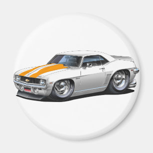 Camaro SS Weiß-Orange Auto 1969 Magnet
