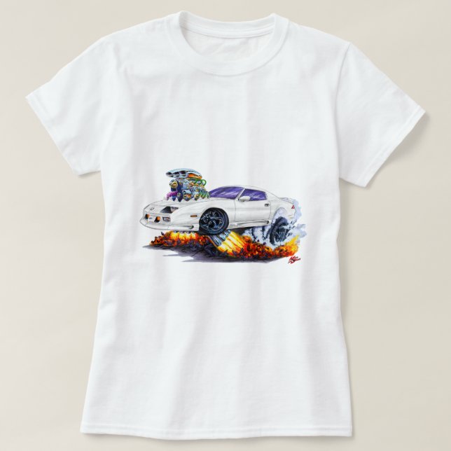Camaro Weiß-Auto 1982-92 T-Shirt (Design vorne)