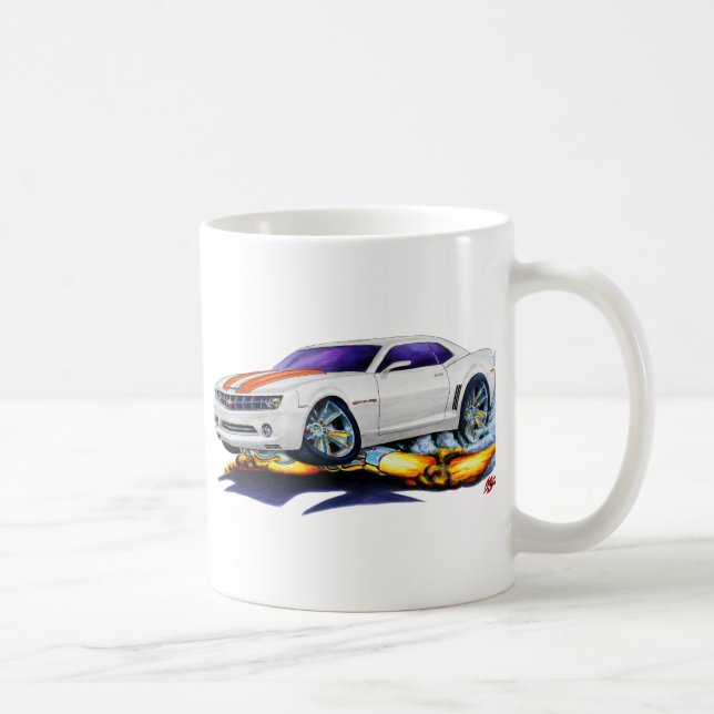 Camaro Weiß-Orange Auto 2010 Tasse (Rechts)