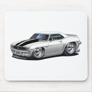 Camaro Weiß-Schwarzes Auto 1969 Mousepad