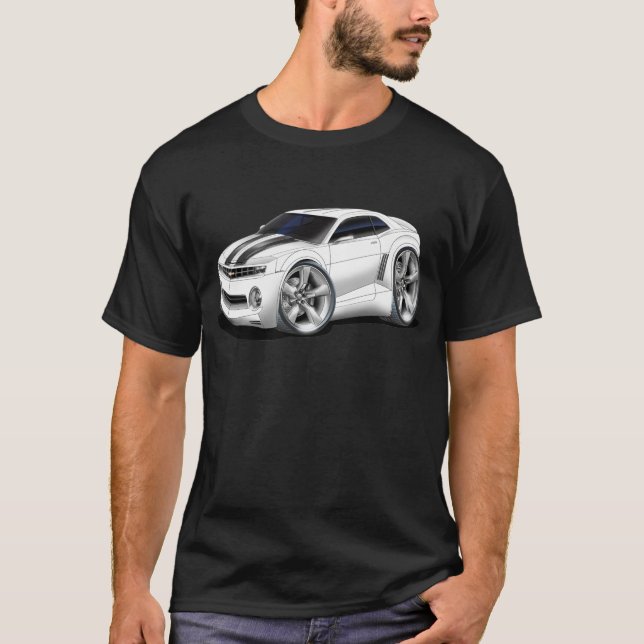 Camaro Weiß-Schwarzes Auto 2010-11 T-Shirt (Vorderseite)