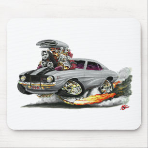 Camaro Z28 Silber-Schwarzes Auto 1969 Mousepad