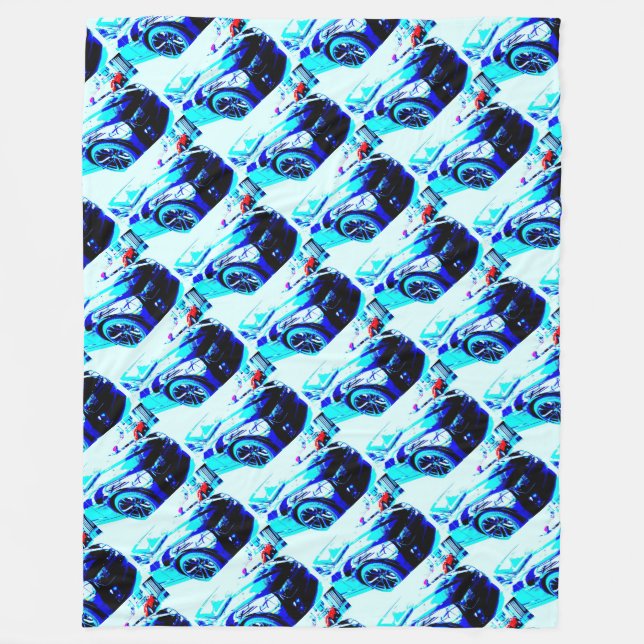 Camaro ZL1 u. Korvette im Händlerausstellungsraum Fleecedecke (Vorderseite)