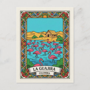 Camarones Kolumbien La Guajira Flamingos Postkarte