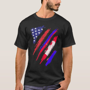 Cambodia American Grown Flag USA Patriot Heritage T-Shirt