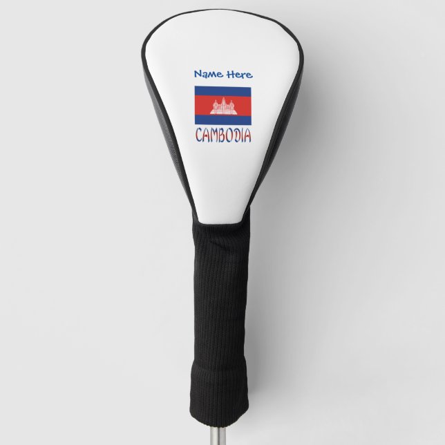 Cambodia and Cambodian Flag Personalized  Golf Headcover (Vorderseite)