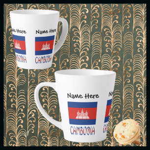 Cambodia and Cambodian Flag Personalized Small Lat Milchtasse