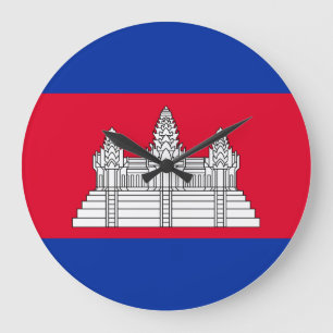 Cambodia Flag Große Wanduhr